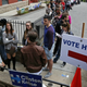 Students from Duquesne University wait in line to cast their votes outside Epiphany Catholic Church in Pittsburgh, Tuesday, Nov. 8, 2016. Photo via AP